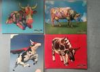 4 grote platen van kunst koeien Cow parade, Gebruikt, Rechthoekig Liggend, Ophalen of Verzenden, Canvas of Doek