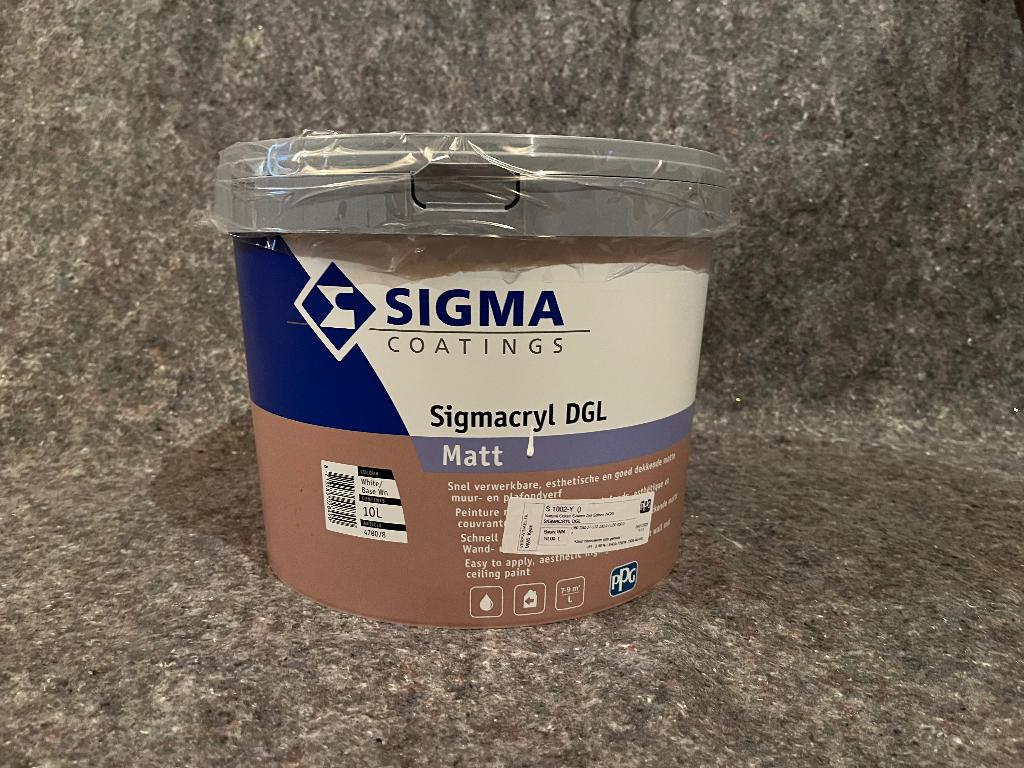 Sigmacryl DGL Matt - 10 liter, Ophalen, Wit, Nieuw, Verf