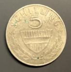 zilveren munt Oostenrijk 5 schilling 1960, Ophalen of Verzenden, Oostenrijk, Losse munt, Zilver