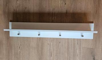 Wandplank met kapstokhaken - Wit - als nieuw  beschikbaar voor biedingen