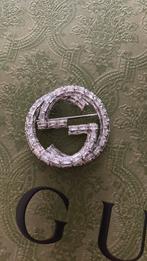 Gucci Interlocking G kristallen broche, Sieraden, Tassen en Uiterlijk, Broches, Met kristal, Overige materialen, 4 tot 7 cm, Nieuw