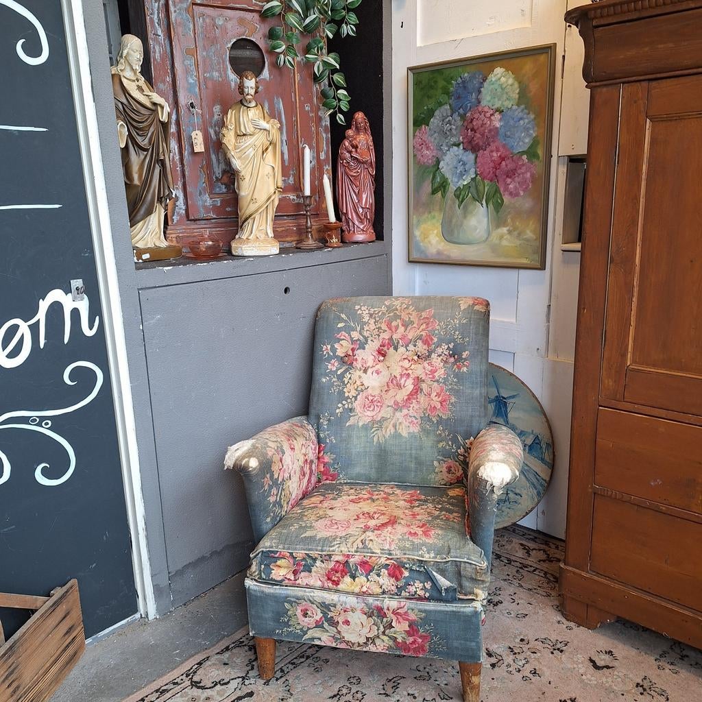 Sleetse Parker Knoll Fauteuil met Bloemenmotief, Ophalen