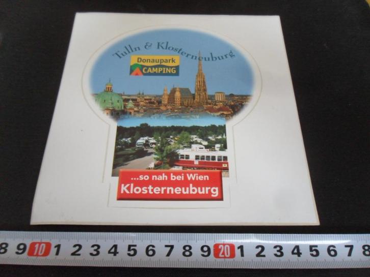 sticker Oostenrijk Tulln & Klosterneuburg Donaupark Camping, Verzamelen, Stickers, Zo goed als nieuw, Bedrijf of Vereniging, Ophalen