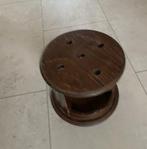 ouderwetse ronde houten STOOF donker eiken, retro / vintage, Antiek en Kunst, Ophalen of Verzenden