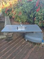 Tijdelijke wasbak met aanrechtblad & kraan kan aan tuinslang, Ophalen, Gebruikt, 100 tot 150 cm, Minder dan 100 cm