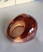 Massief, gefacetteerd kristallen Ring, Ophalen of Verzenden, Zo goed als nieuw, Zilver, Dame