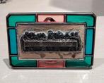 Vintage Laatste Avondmaal Glas-in-lood Plaquette Italy, Antiek en Kunst, Antiek | Religie, Verzenden