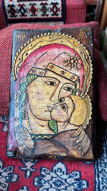 Oude Icoon - Olieverf op Paneel beschikbaar voor biedingen