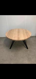 Massief eiken eettafel rond Deens ovaal organisch ovaal, 100 tot 150 cm, Ophalen of Verzenden, Ovaal, Nieuw