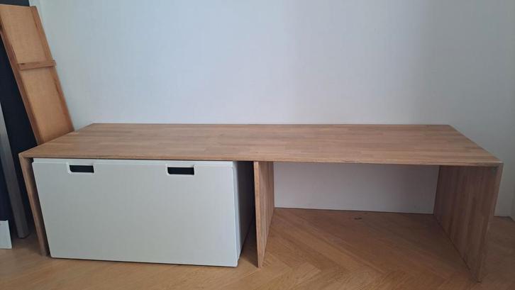 Kinderbureau met opbergbak - stevig (200cm breed), Huis en Inrichting, Bureaus, Ophalen of Verzenden