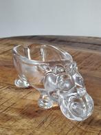 Vintage kristallen nijlpaard vide-poche Vannes-le-Chatêl1970, Antiek en Kunst, Antiek | Glas en Kristal, Ophalen of Verzenden