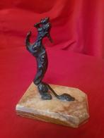 Bronzen tijger op plateau, Ophalen of Verzenden