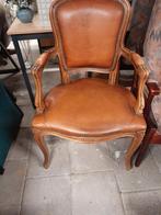 Brocante stoeltje cognackleur leer, Ophalen