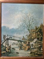 Schilderij "Winterlandschap" van Isaac van Ostade in Houten, Antiek en Kunst, Ophalen of Verzenden
