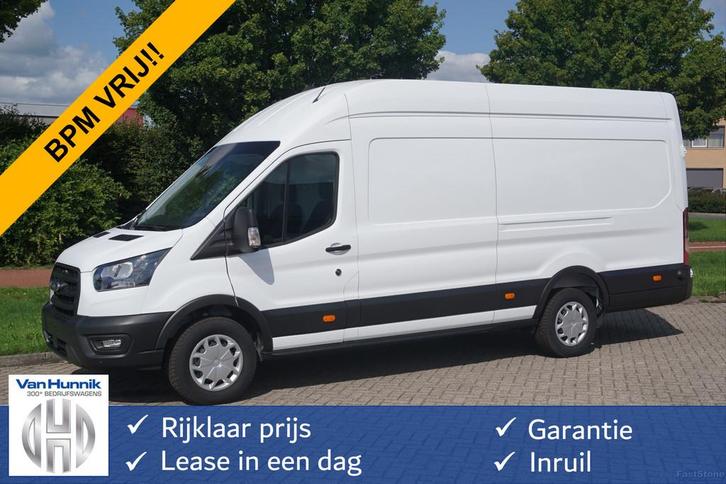 Ford Transit 350L 130PK L4H3 BPM VRIJ! 12" Sync4 Navi, Trekh, Auto's, Bestelauto's, Bedrijf, Te koop, ABS, Airbags, Airconditioning