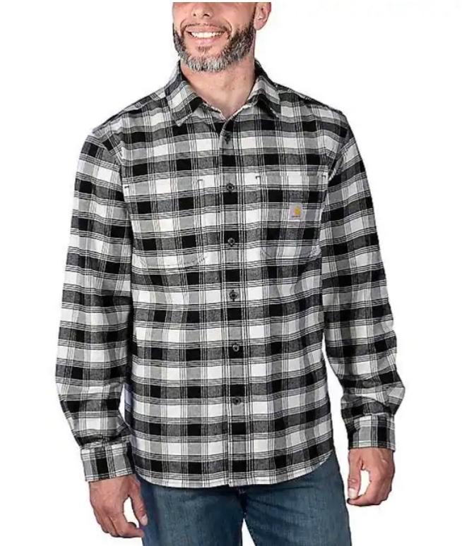 Carhartt Flanellen Overhemd - Zwart/Wit, Kleding | Heren, Overhemden, Zo goed als nieuw, Halswijdte 39/40 (M), Zwart, Ophalen of Verzenden