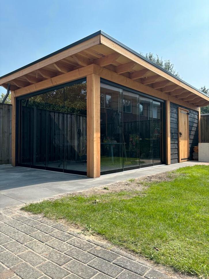 Glazen schuifwanden €275,- Veranda Overkapping, Tuin en Terras, Overkappingen, Nieuw, Veranda, Ophalen