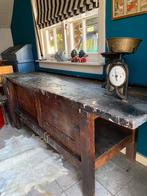 Antieke Werkbank met Prachtig Patina groor, Antiek en Kunst, Ophalen