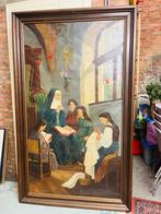 Groot antiek schilderij - olieverf op doek / S. José 1850, Antiek en Kunst, Ophalen