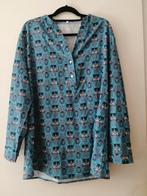 Lichtblauwe blouse met retro print XL, Ophalen of Verzenden, Nieuw, Maat 46/48 (XL) of groter, Blauw