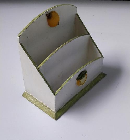 Brocant Frans Koffiefilter rekje/keukenrek van hout handmade, Antiek en Kunst, Curiosa en Brocante, Ophalen of Verzenden