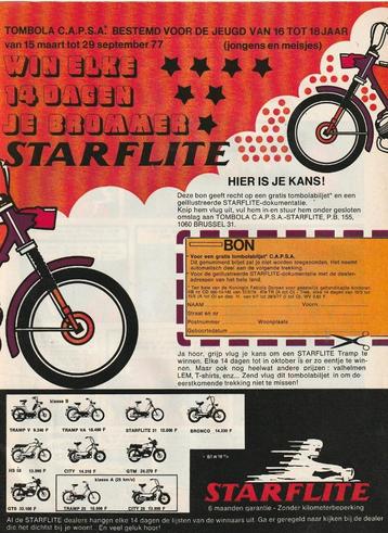 retro reclame 1977 Starflite brommer Bronco Tramp HS50 beschikbaar voor biedingen