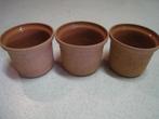 3 bloempotten, H13xD15,5cm. Terracotta + geglazuurd binnnen, Rond, Binnen, Ophalen of Verzenden, Zo goed als nieuw