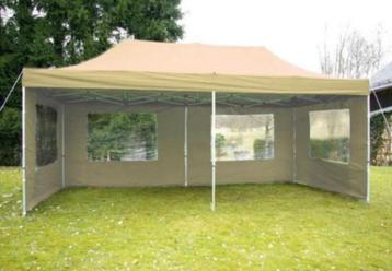 Topklasse 3x6m Vouwtent / Easy Up Vouw-Partytent. Champagne  beschikbaar voor biedingen