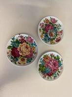 Vintage petitfour schaaltjes bloemen 9,5cm 3 stuks, Antiek en Kunst, Curiosa en Brocante, Ophalen of Verzenden