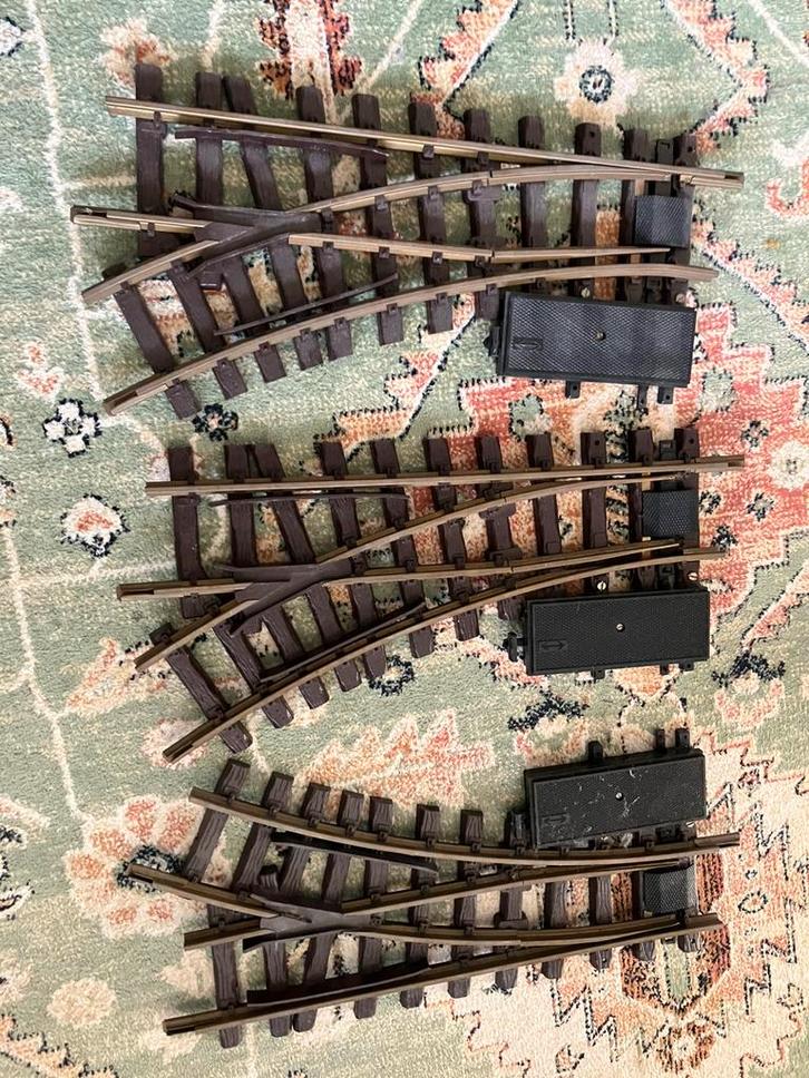 Set van 3 1206 1210 vintage Playmobil wisselsporen, Hobby en Vrije tijd, Modeltreinen | H0, Zo goed als nieuw, Rails, Wisselstroom