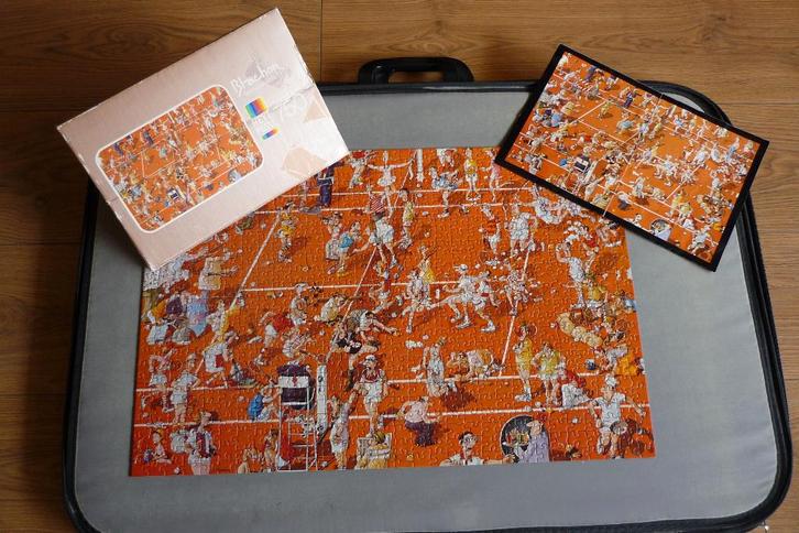 Oude Heye puzzel Blachon '' TENNIS -MATCH '' + Poster 750 st, Hobby en Vrije tijd, Denksport en Puzzels, Gebruikt, Legpuzzel, 500 t/m 1500 stukjes