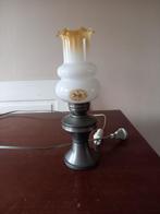 Een stijlvol tinnenlampje met peertje en schakelaar., Minder dan 50 cm, Gebruikt, Ophalen of Verzenden, Glas