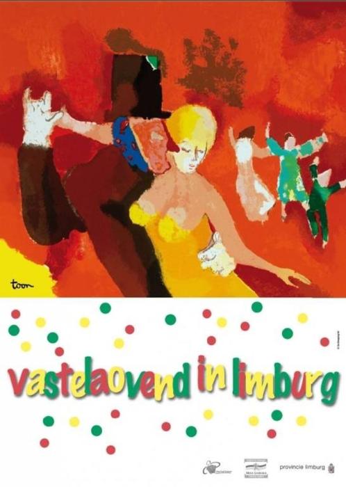 Kunst poster Carnaval 2008 provincie Limburg, Verzamelen, Posters, Zo goed als nieuw, Film en Tv, Rechthoekig Staand, Ophalen of Verzenden