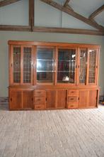 Prachtige grote antieke eiken houten Art Deco vitrinekast., Antiek en Kunst, Verzenden