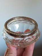 Mooi kristal schaaltje met zilver rand, Ophalen, Zilver