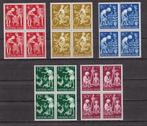 Nederland NVPH nr. 779-783 Postfris in blokken van vier, Verzenden, Na 1940, Postfris
