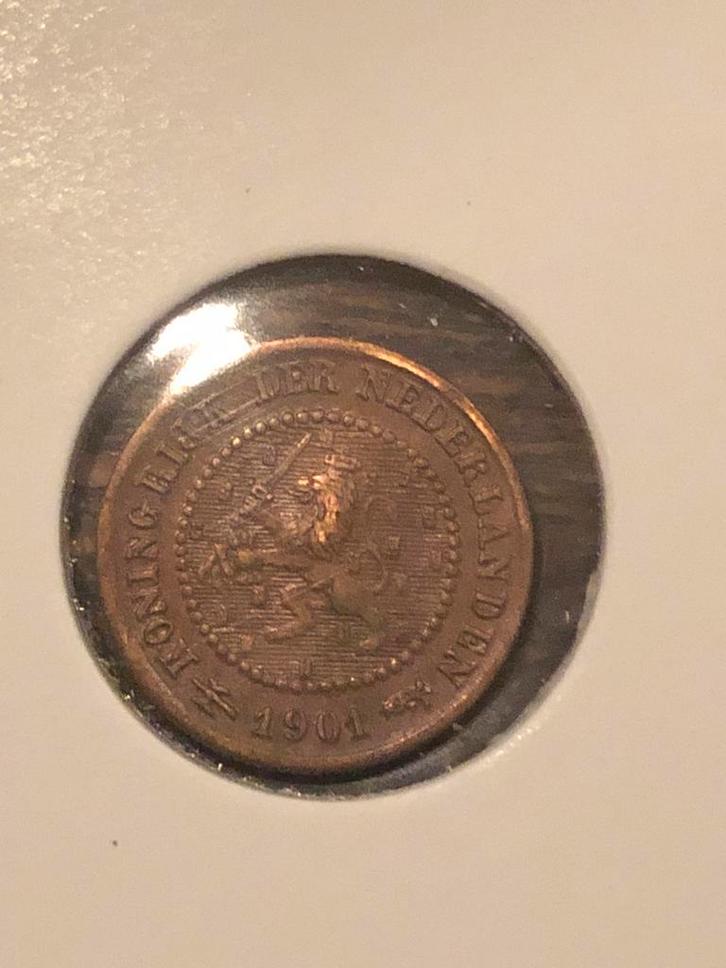Zeldzame 1/2 Cent 1901 - Koningin Wilhelmina, Postzegels en Munten, Munten | Nederland, Losse munt, 1 cent, Koningin Wilhelmina