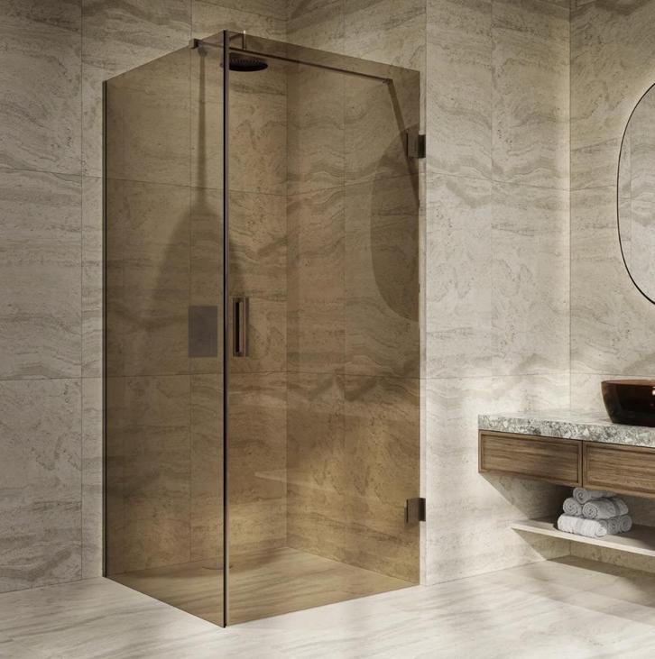 Douchecabine brons in 90x90 of 100x100 8mm dik nano glas !, Huis en Inrichting, Badkamer | Complete badkamers, Nieuw, Ophalen of Verzenden