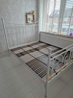 Wit metalen bedframe - Tweepersoons, Ophalen, Wit, Romantisch, Tweepersoons