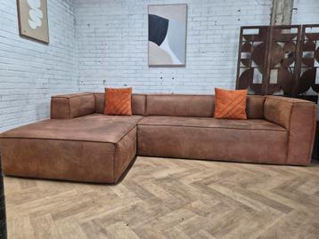 Hoekbank | Woood | Cognac beschikbaar voor biedingen