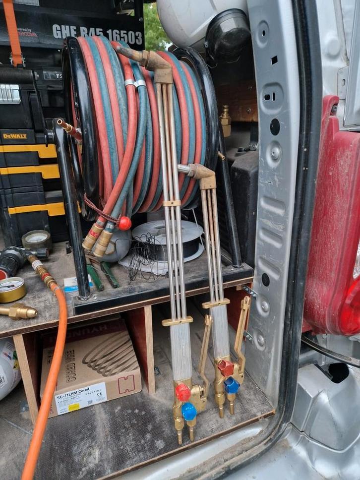 Compleet Snijbranderset Propaan - Haspel 50m, Branders, Doe-het-zelf en Verbouw, Gereedschap | Lasapparaten, Zo goed als nieuw