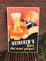 Heineken bier reclamebord, Ophalen of Verzenden, Gebruikt, Reclamebord, Plaat of Schild, Heineken