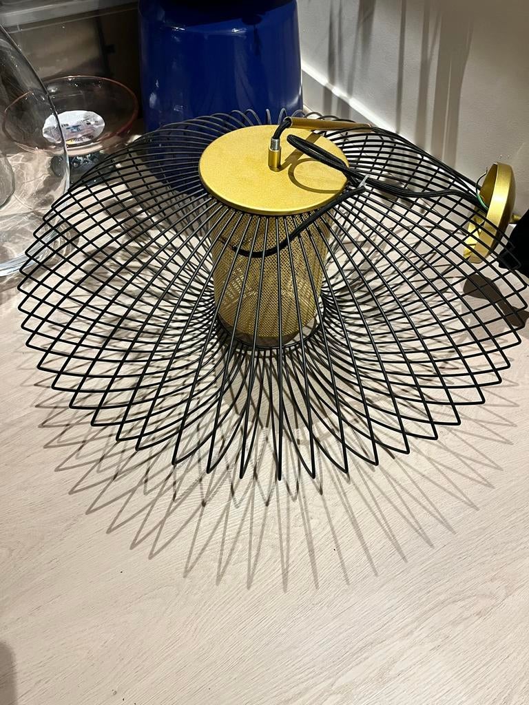 Eettafellamp, Huis en Inrichting, Lampen | Hanglampen, Ophalen, Zo goed als nieuw, Metaal, Minder dan 50 cm