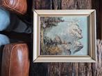 olieverf schilderij 20x30 berglandschap, Antiek en Kunst, Ophalen