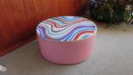 Retro poef voetenbankje van kunststof; vintage jaren 60/70, Gebruikt, Space age trippy, Rond, Minder dan 50 cm