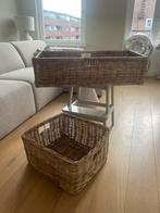Opberg manden riet langwerprig en vierkant, Huis en Inrichting, Woonaccessoires | Schalen en Manden, Ophalen, Zo goed als nieuw