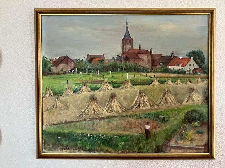 Blik op Herten (gem. Roermond) - Hendrik Willem Verharen, Antiek en Kunst, Kunst | Schilderijen | Klassiek, Ophalen