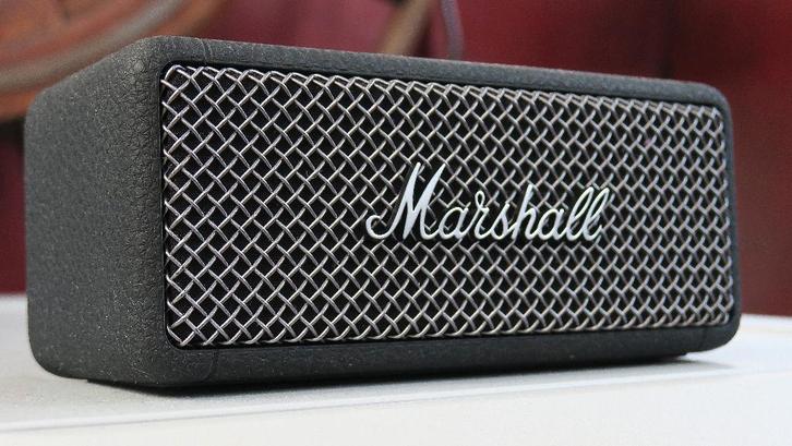 Marshall Emberton Bluethoot speaker als nieuw en compleet., Audio, Tv en Foto, Luidsprekers, Zo goed als nieuw, Front, Rear of Stereo speakers