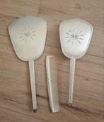 Zilverkleurige vintage Kaptafel Set - 3 Delig, Sieraden, Tassen en Uiterlijk, Uiterlijk | Haarverzorging, Ophalen of Verzenden