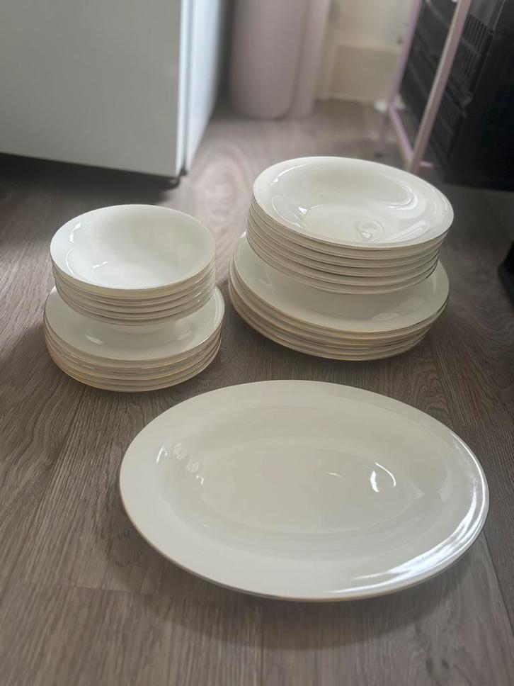 Bricard Drancy Serviesset set 25-delig Goud, Antiek en Kunst, Antiek | Servies compleet, Ophalen